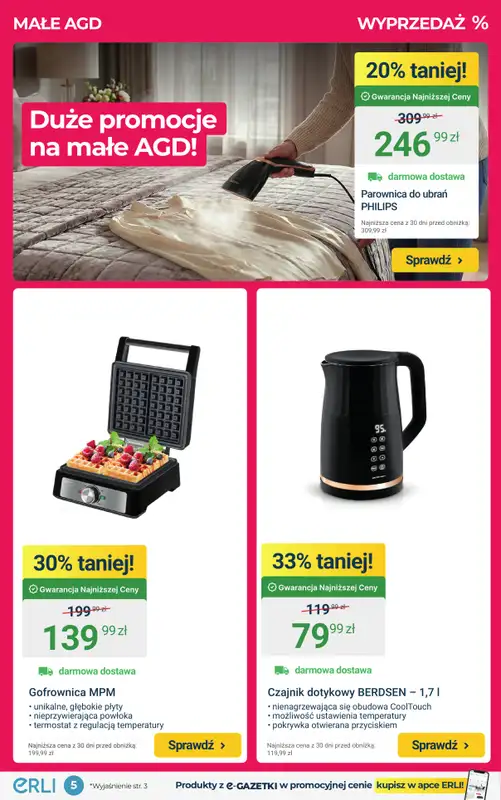 ERLI - gazetka promocyjna HOT PROMOCJE - Supermarket, AGD i Elektronika od poniedziałku 19.01 do niedzieli 25.01 - strona 5