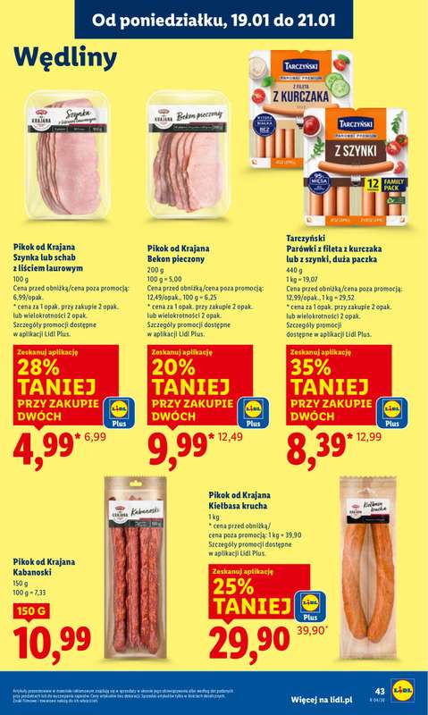 Lidl - gazetka promocyjna Oferta od poniedziałku od poniedziałku 19.01 do środy 21.01 - strona 43
