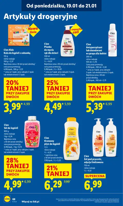 Lidl - gazetka promocyjna Oferta od poniedziałku od poniedziałku 19.01 do środy 21.01 - strona 68
