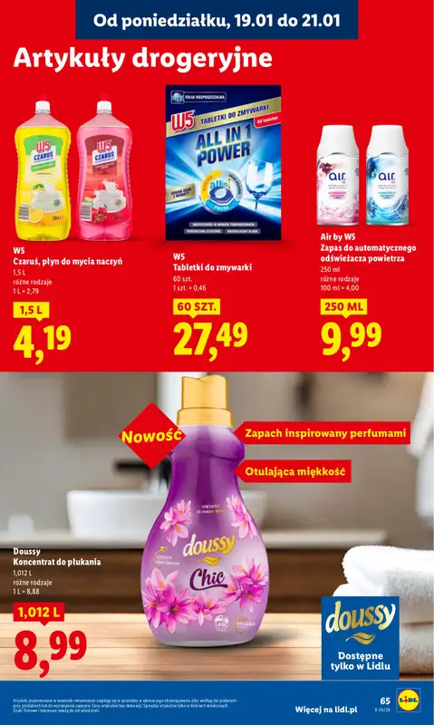 Lidl - gazetka promocyjna Oferta od poniedziałku od poniedziałku 19.01 do środy 21.01 - strona 65