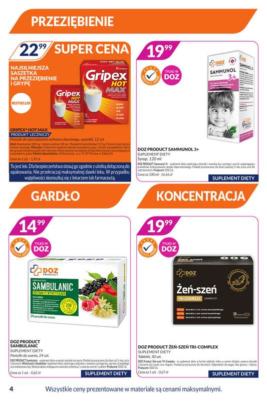 DOZ.PL - gazetka promocyjna Gazetka od poniedziałku 19.01 do niedzieli 01.02 - strona 4