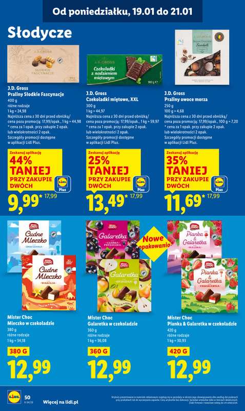 Lidl - gazetka promocyjna Oferta od poniedziałku od poniedziałku 19.01 do środy 21.01 - strona 50