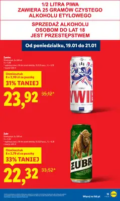 Lidl - gazetka promocyjna Oferta od poniedziałku od poniedziałku 19.01 do środy 21.01 - strona 15