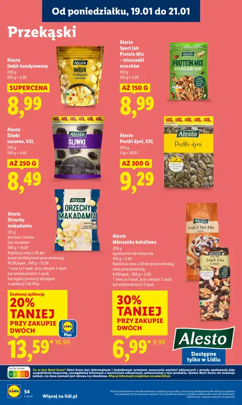 Lidl - gazetka promocyjna Oferta od poniedziałku od poniedziałku 19.01 do środy 21.01 - strona 54