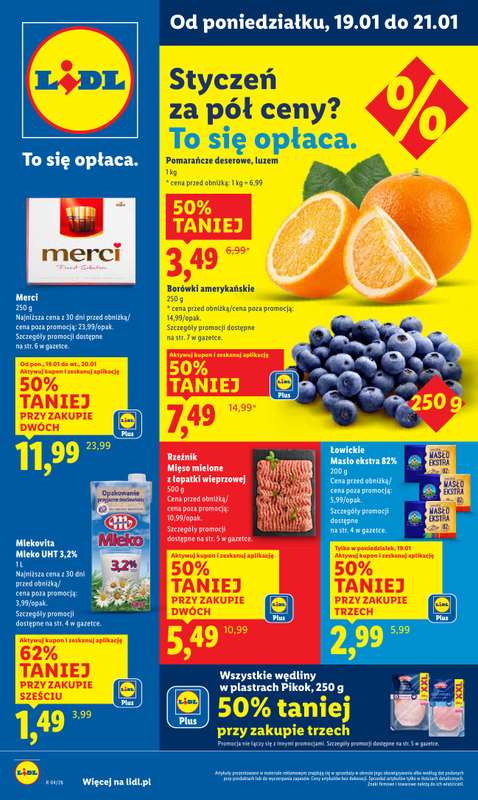 Lidl - gazetka promocyjna Oferta od poniedziałku od poniedziałku 19.01 do środy 21.01