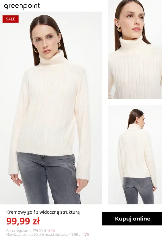 Greenpoint - gazetka promocyjna Swetry i kardigany na wyprzedaży – od 39,99 zł od poniedziałku 19.01  - strona 4