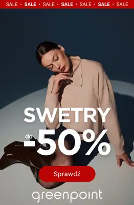 Greenpoint - gazetka promocyjna Swetry i kardigany na wyprzedaży – od 39,99 zł od poniedziałku 19.01 