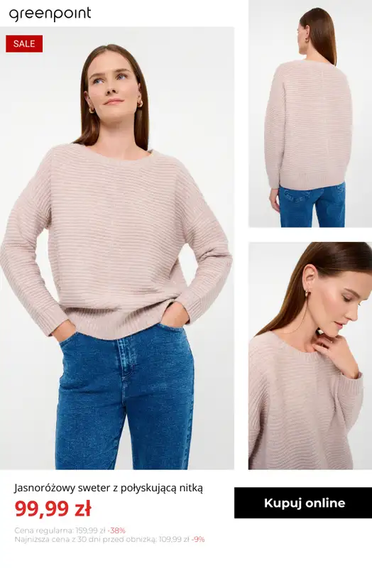 Greenpoint - gazetka promocyjna Swetry i kardigany na wyprzedaży – od 39,99 zł od poniedziałku 19.01  - strona 8