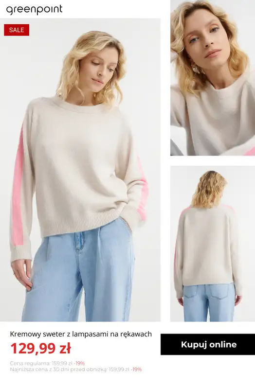 Greenpoint - gazetka promocyjna Swetry i kardigany na wyprzedaży – od 39,99 zł od poniedziałku 19.01  - strona 12