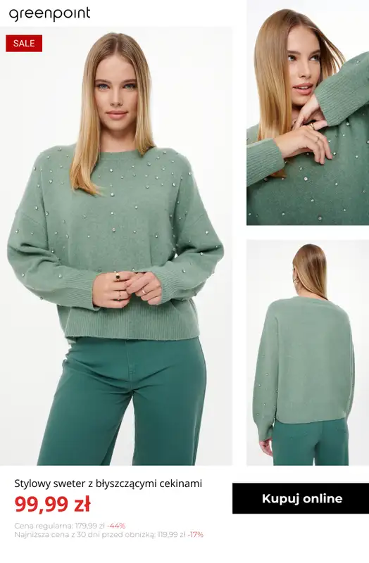 Greenpoint - gazetka promocyjna Swetry i kardigany na wyprzedaży – od 39,99 zł od poniedziałku 19.01  - strona 16