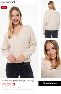Greenpoint - gazetka promocyjna Swetry i kardigany na wyprzedaży – od 39,99 zł od poniedziałku 19.01  - strona 18