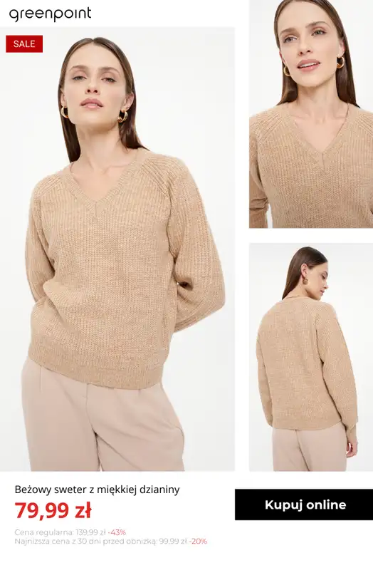 Greenpoint - gazetka promocyjna Swetry i kardigany na wyprzedaży – od 39,99 zł od poniedziałku 19.01  - strona 2