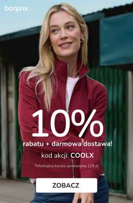 bonprix - gazetka promocyjna 10% rabatu + darmowa dostawa z KODEM! od poniedziałku 19.01 do środy 21.01