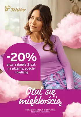 Tchibo - gazetka promocyjna 20% przy zakupie 2 szt. na piżamy, bieliznę i pościel w Tchibo! od wtorku 20.01 do poniedziałku 26.01