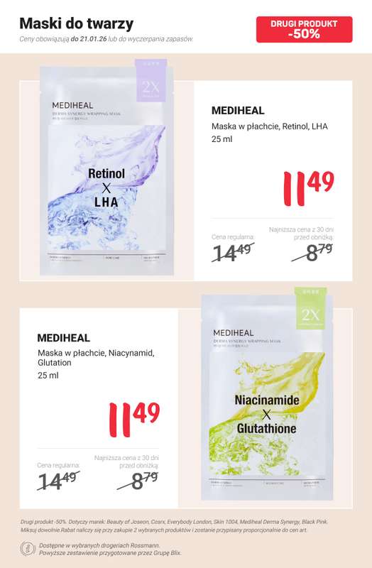 Rossmann - gazetka promocyjna -50% na drugi produkt wybranych marek od poniedziałku 19.01 do środy 21.01 - strona 10