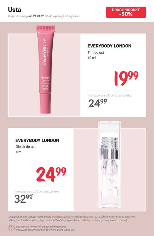 Rossmann - gazetka promocyjna -50% na drugi produkt wybranych marek od poniedziałku 19.01 do środy 21.01 - strona 3
