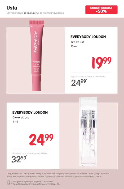 Rossmann - gazetka promocyjna -50% na drugi produkt wybranych marek od poniedziałku 19.01 do środy 21.01 - strona 3