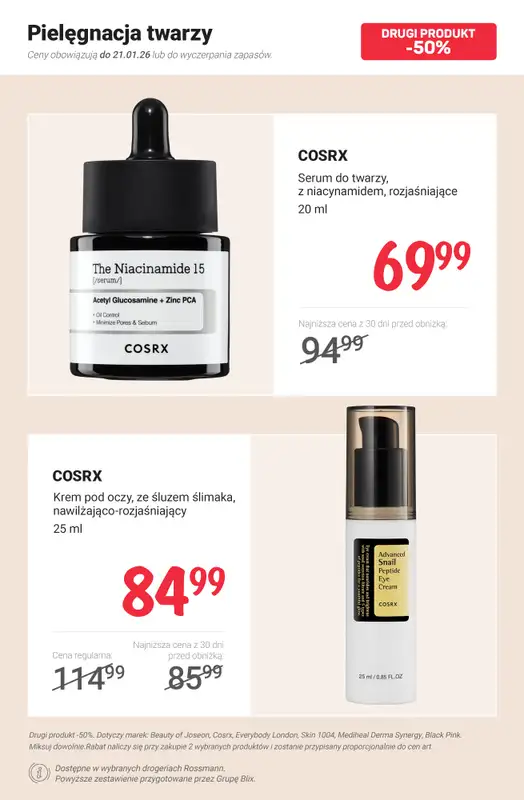 Rossmann - gazetka promocyjna -50% na drugi produkt wybranych marek od poniedziałku 19.01 do środy 21.01 - strona 9