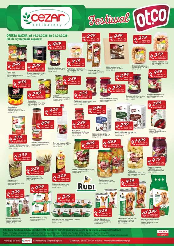 CEZAR Delikatesy - gazetka promocyjna Gazetka od poniedziałku 19.01 do środy 21.01