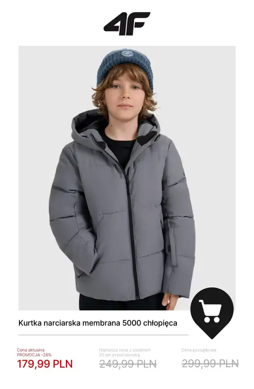 4F - gazetka promocyjna Zimowa kolekcja dla dzieci do -50% od poniedziałku 19.01  - strona 5