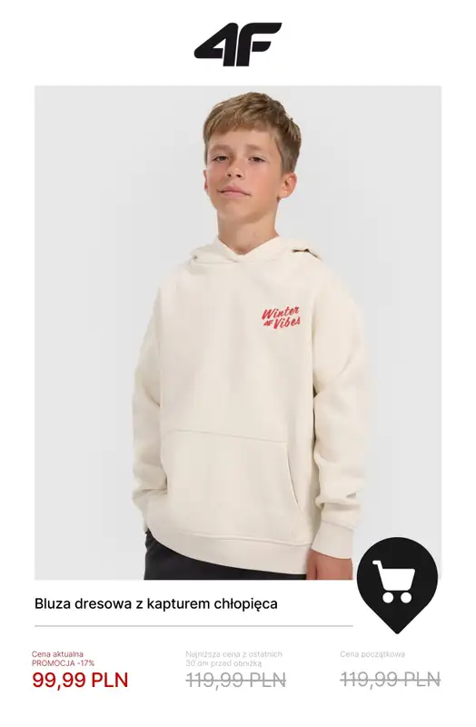 4F - gazetka promocyjna Zimowa kolekcja dla dzieci do -50% od poniedziałku 19.01  - strona 9