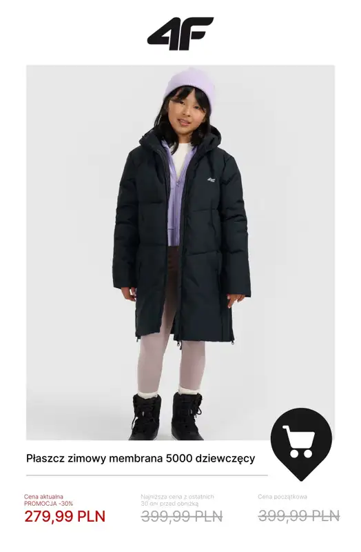 4F - gazetka promocyjna Zimowa kolekcja dla dzieci do -50% od poniedziałku 19.01  - strona 12
