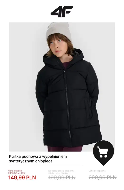 4F - gazetka promocyjna Zimowa kolekcja dla dzieci do -50% od poniedziałku 19.01  - strona 13
