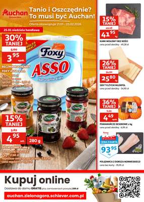 Auchan - gazetka promocyjna Gazetka Zielona Góra I Tanio i oszczędnie od środy 21.01 do wtorku 03.02
