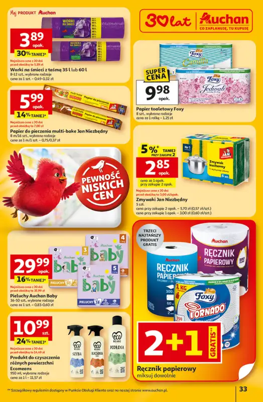 Auchan - gazetka promocyjna Gazetka 30 Lat Hipermarket Auchan od czwartku 22.01 do środy 28.01 - strona 33