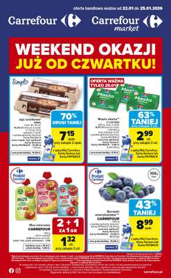 Carrefour - gazetka promocyjna Gazetka Weekend okazji  już od czwartku od czwartku 22.01 do niedzieli 25.01