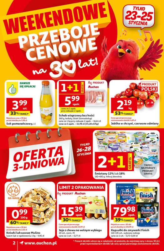 Auchan - gazetka promocyjna Gazetka 30 Lat Supermarket Auchan od czwartku 22.01 do środy 28.01 - strona 2