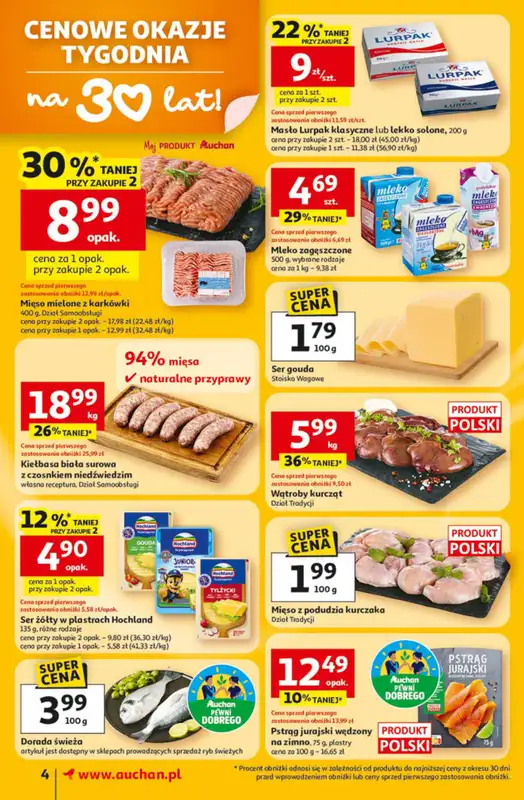 Auchan - gazetka promocyjna Gazetka 30 Lat Supermarket Auchan od czwartku 22.01 do środy 28.01 - strona 4