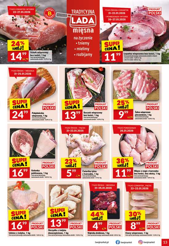 Twój Market - gazetka promocyjna Gazetka od środy 21.01 do wtorku 27.01 - strona 13