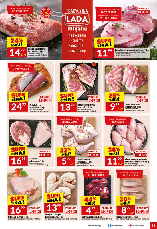 Twój Market - gazetka promocyjna Gazetka od środy 21.01 do wtorku 27.01 - strona 13