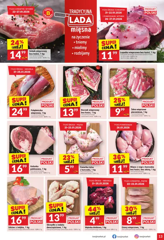 Twój Market - gazetka promocyjna Gazetka od środy 21.01 do wtorku 27.01 - strona 13