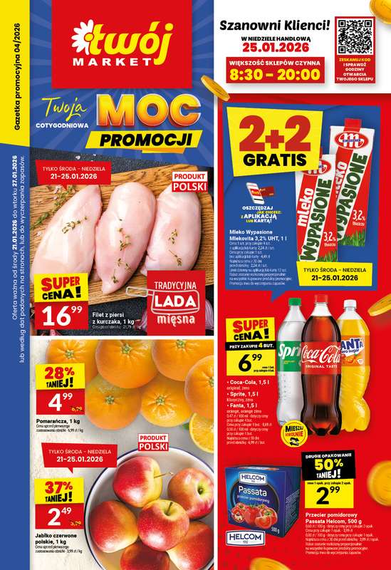 Twój Market - gazetka promocyjna Gazetka od środy 21.01 do wtorku 27.01