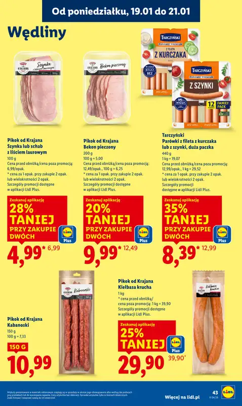 Lidl - gazetka promocyjna Oferta od poniedziałku od poniedziałku 19.01 do środy 21.01 - strona 43