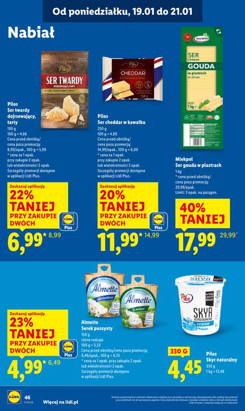 Lidl - gazetka promocyjna Oferta od poniedziałku od poniedziałku 19.01 do środy 21.01 - strona 46