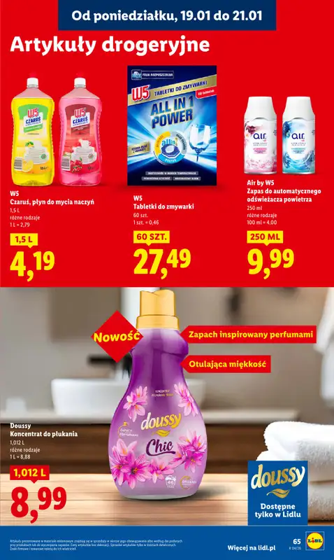 Lidl - gazetka promocyjna Oferta od poniedziałku od poniedziałku 19.01 do środy 21.01 - strona 65