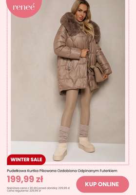 Pudełkowa Kurtka Pikowana Ozdobiona Odpinanym Futerkiem