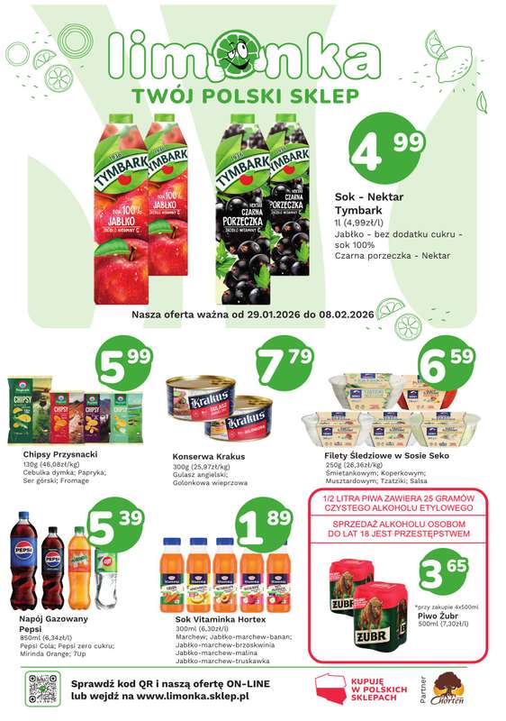 Limonka - gazetka promocyjna Gazetka od czwartku 29.01 do niedzieli 08.02