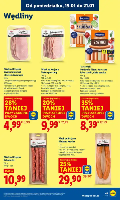 Lidl - gazetka promocyjna Oferta od poniedziałku od poniedziałku 19.01 do środy 21.01 - strona 43