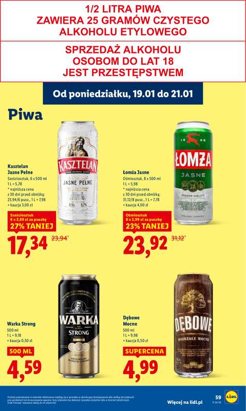 Lidl - gazetka promocyjna Oferta od poniedziałku od poniedziałku 19.01 do środy 21.01 - strona 59