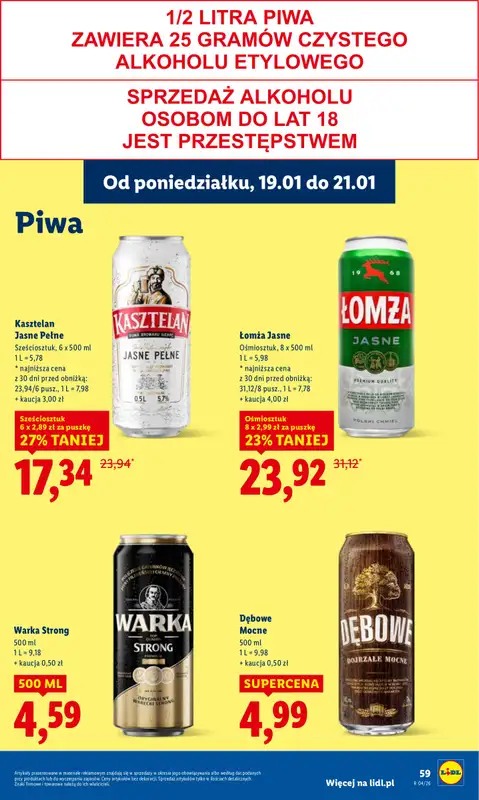 Lidl - gazetka promocyjna Oferta od poniedziałku od poniedziałku 19.01 do środy 21.01 - strona 59