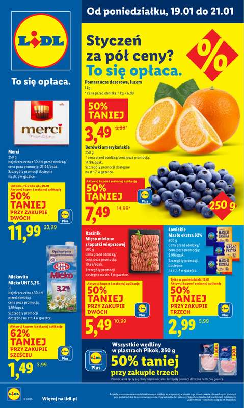 Lidl - gazetka promocyjna Oferta od poniedziałku od poniedziałku 19.01 do środy 21.01