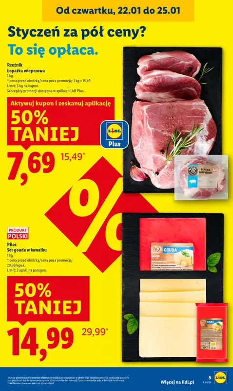 Lidl - gazetka promocyjna Oferta od czwartku od czwartku 22.01 do niedzieli 25.01 - strona 5