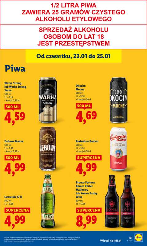 Lidl - gazetka promocyjna Oferta od czwartku od czwartku 22.01 do niedzieli 25.01 - strona 43