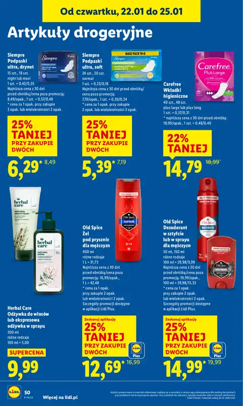 Lidl - gazetka promocyjna Oferta od czwartku od czwartku 22.01 do niedzieli 25.01 - strona 50