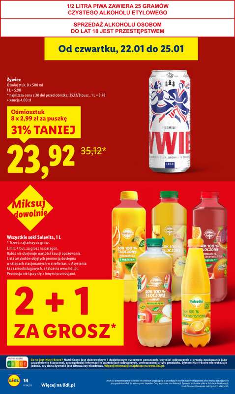 Lidl - gazetka promocyjna Oferta od czwartku od czwartku 22.01 do niedzieli 25.01 - strona 14