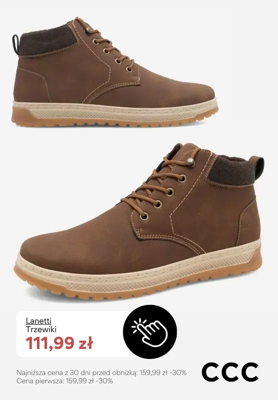 CCC - gazetka promocyjna EXTRA -20% na zimowe buty i akcesoria KOLEKCJA MĘSKA od środy 21.01 do niedzieli 01.02 - strona 10